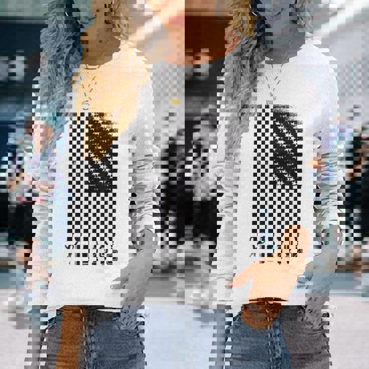 Awesome Barber Usa フラッグ 星 クール コーム ハサミ 長袖Tシャツ 彼女への贈り物