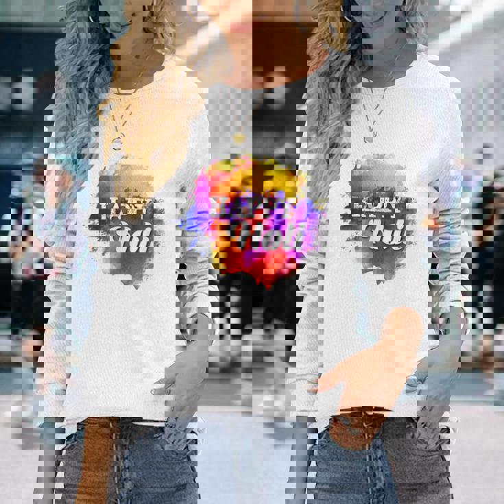 Colormear Happy Holi 長袖Tシャツ 彼女への贈り物