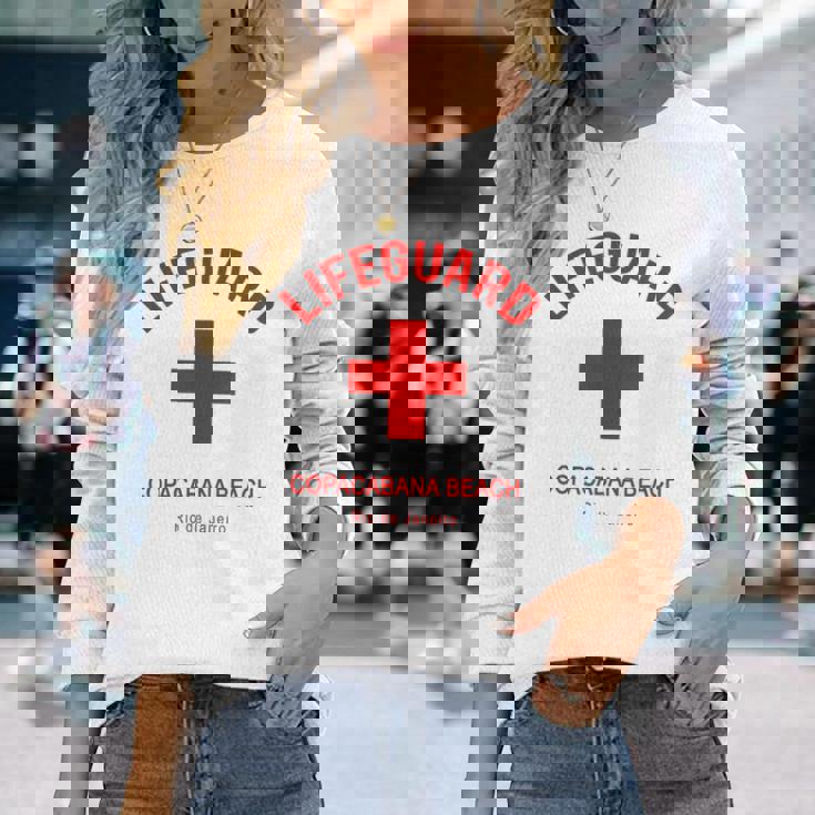 Copacabana ビーチライフガード 長袖Tシャツ 彼女への贈り物