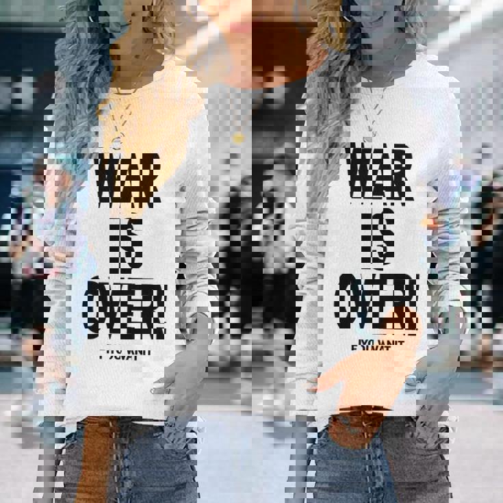 Exclusive War Is Over ご希望の場合限定ブラックプリント 長袖tシャツ 長袖Tシャツ 彼女への贈り物