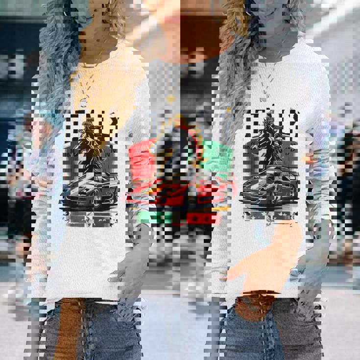 F40 イタリア スー 黒馬 長袖Tシャツ 彼女への贈り物