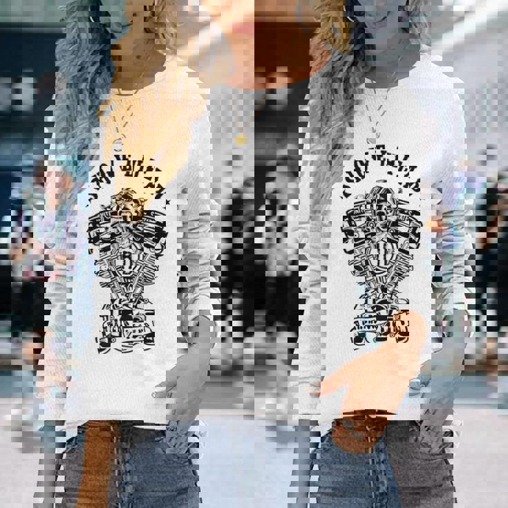 Hdhovelhead アメリカンバイクレジェンドtwin エンジンスカル 長袖Tシャツ 彼女への贈り物