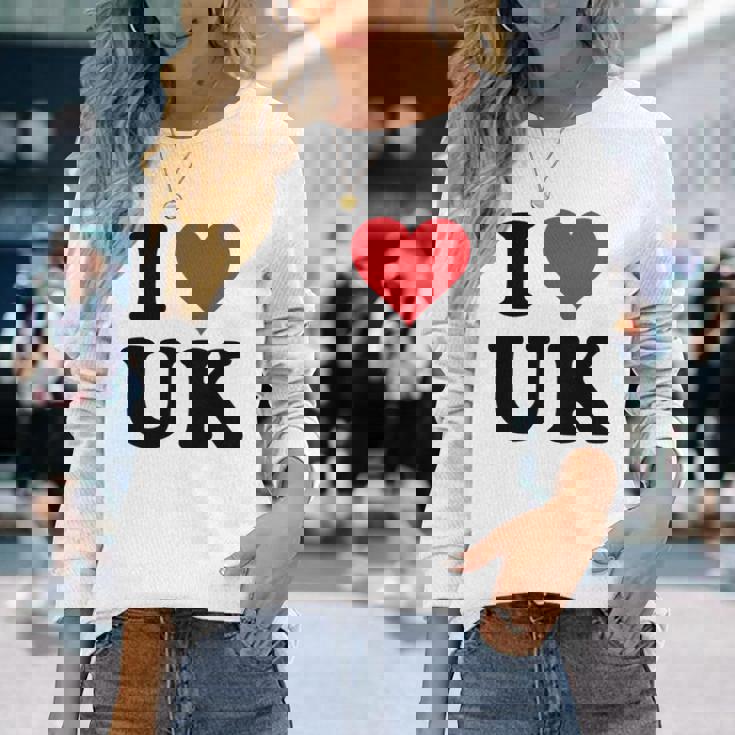 I Heart Uk Initials I Love UK First And Last Name U K 長袖tシャツ 長袖Tシャツ 彼女への贈り物