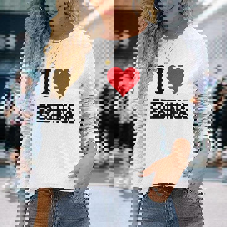 I Heart 海老名 日本ラブ日本土産 長袖Tシャツ 彼女への贈り物