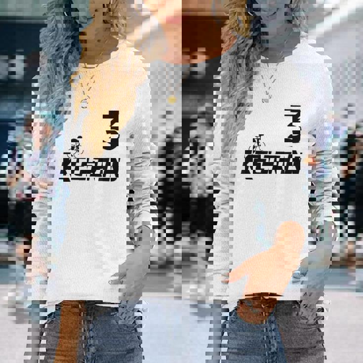 Keirin レッド ナンバー3 レッド ナンバー3 レーシング 長袖Tシャツ 彼女への贈り物