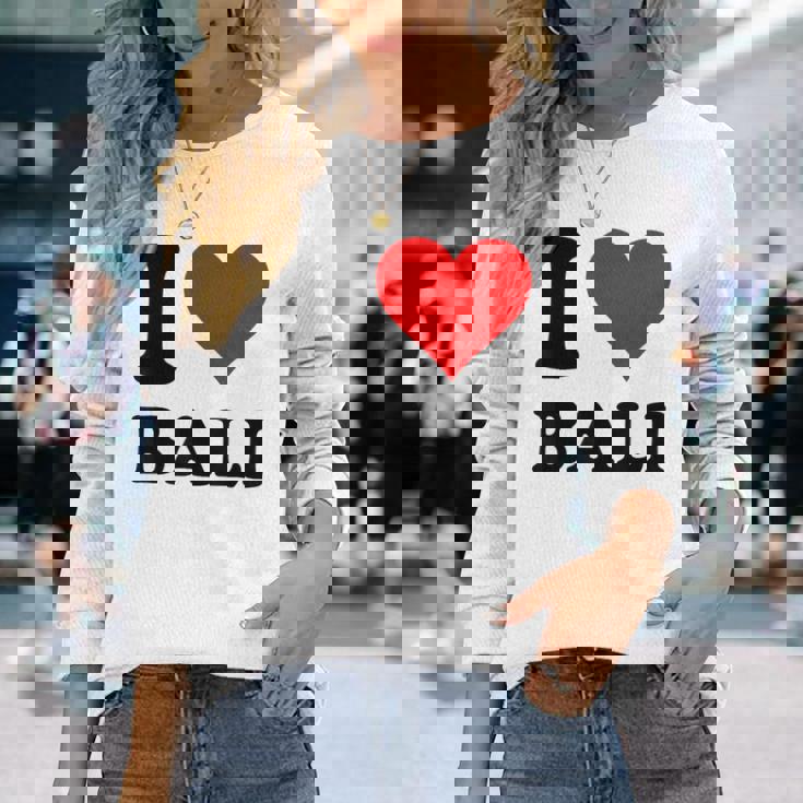 I Love Bali 長袖Tシャツ 彼女への贈り物