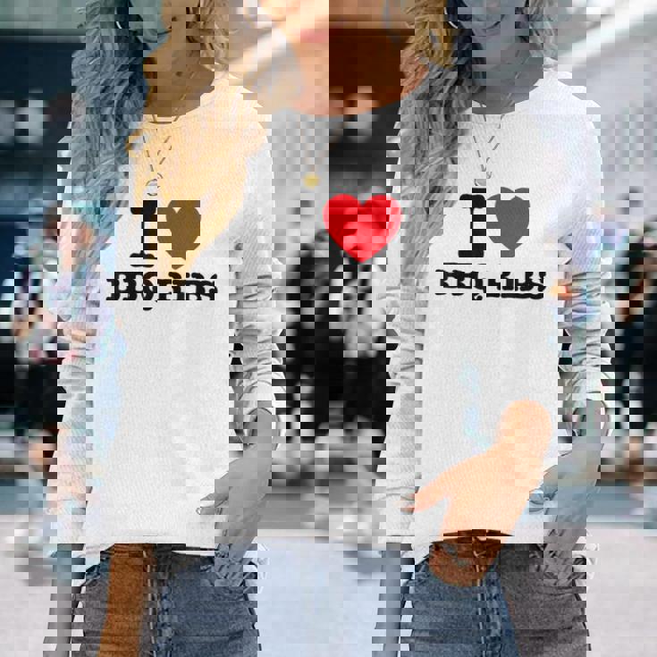 I Love Bbq リブ 長袖Tシャツ 彼女への贈り物