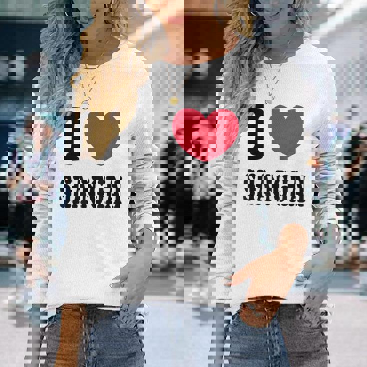 I Lovehanghai アイ・ラブ・シャンハイ 長袖Tシャツ 彼女への贈り物