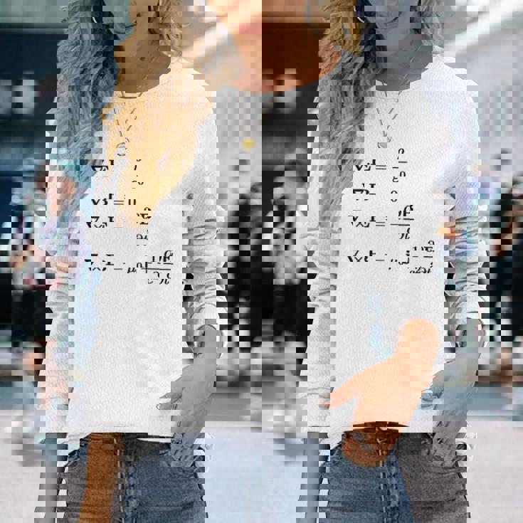 Maxwell 電磁気学・物理・科学の方程式 長袖Tシャツ 彼女への贈り物