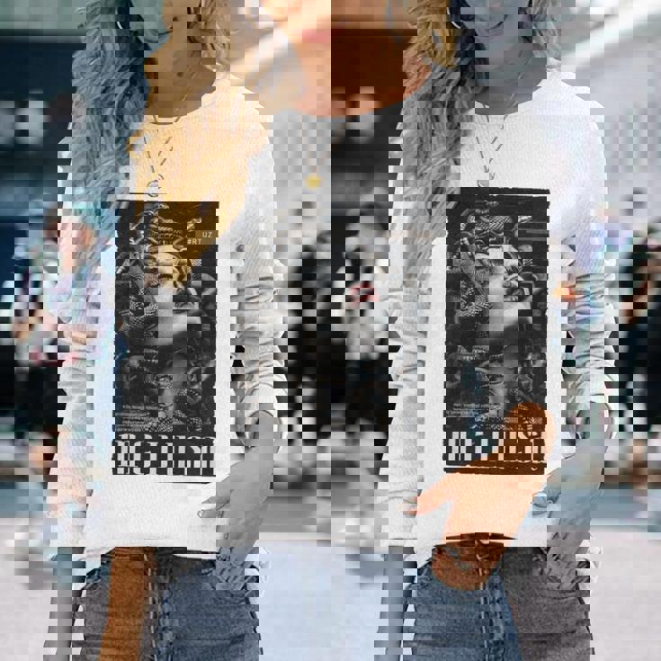 Medusa Backprint 女神の蛇 ギリシャ神話 バックプリント メデューサ 長袖tシャツ 長袖Tシャツ 彼女への贈り物