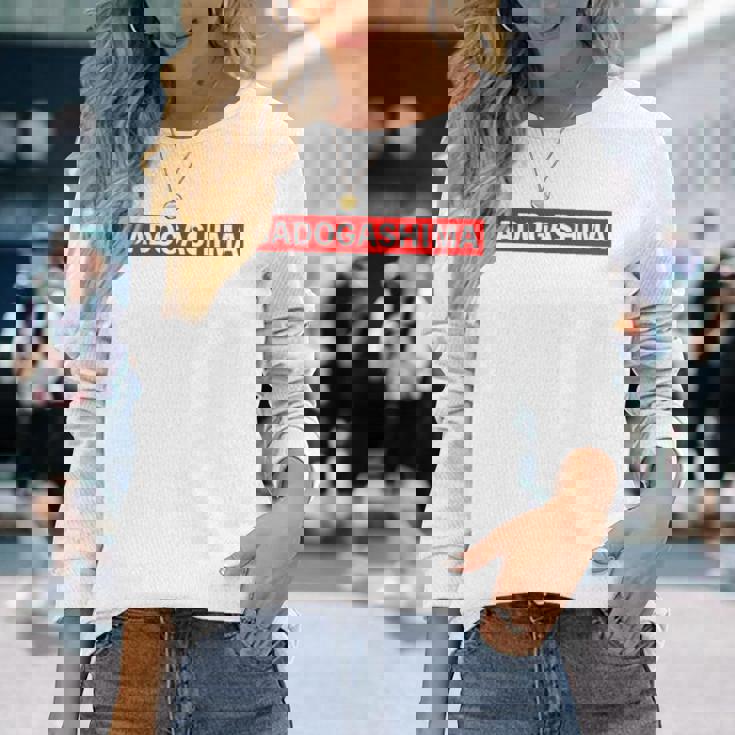 Sadogashima 佐渡島（レッドライン）【47都道府県・市区町村】ジモtティ 地元愛 グッズ お土産 面白い 長袖Tシャツ 彼女への贈り物