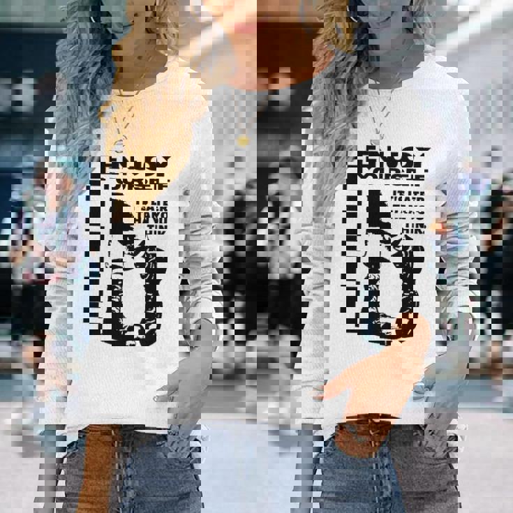 Skakaka Enjoy Yourself Its Later Than You Think 長袖tシャツ 長袖Tシャツ 彼女への贈り物