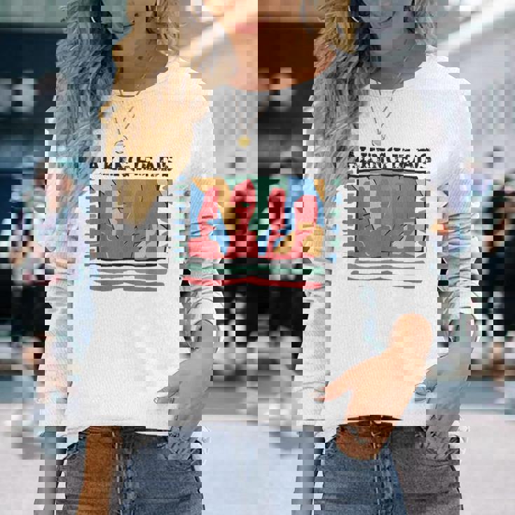 Talking Heads イエロー レトロ グラフィック 長袖Tシャツ 彼女への贈り物