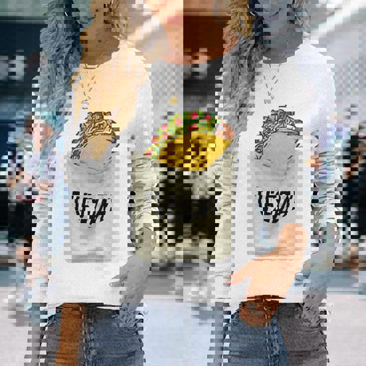 Trendy Taco Tuesday Pocket Food Humour 長袖Tシャツ 彼女への贈り物