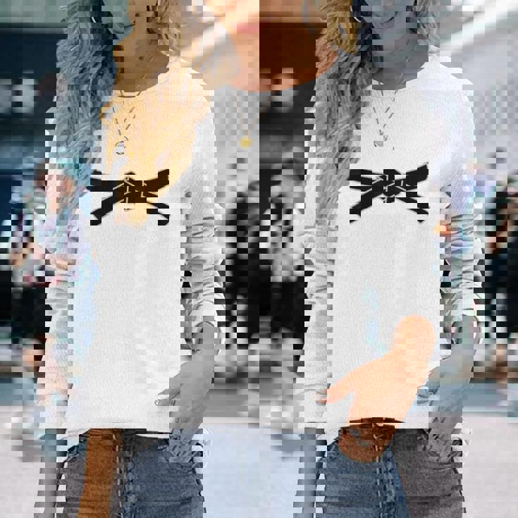 かっこいい日本武道空手柔道黒帯 長袖Tシャツ 彼女への贈り物