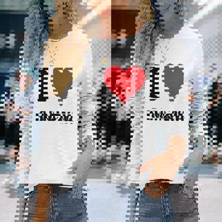 アイハート 金沢 日本大好き 日本土産 長袖Tシャツ 彼女への贈り物