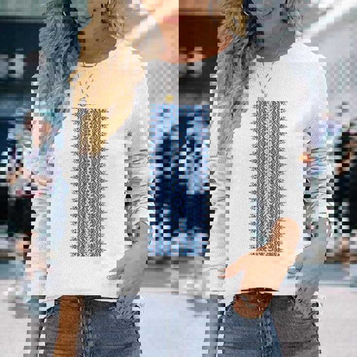 ウクライナ刺繍yshyvanka プリント 民族風オーナメント 長袖Tシャツ 彼女への贈り物