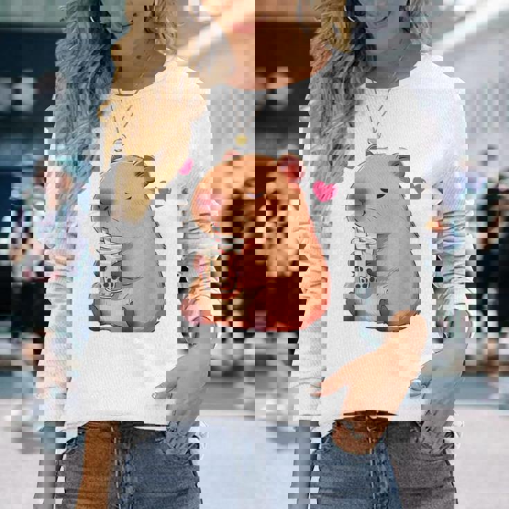 カピバラバブルティー 長袖Tシャツ 彼女への贈り物