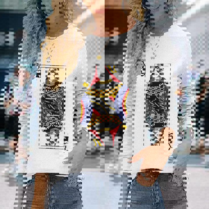 クイーンクラブ ポーカーカード トランプ ブラックジャックカード 長袖tシャツ 長袖Tシャツ 彼女への贈り物