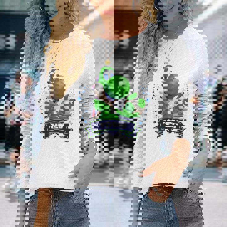 ザ・スーパーマリオギャラクシー・ムービー Yoshi Champion 長袖tシャツ 長袖Tシャツ 彼女への贈り物