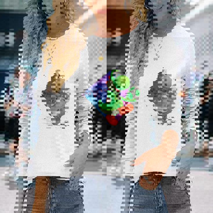 ザ・スーパーマリオギャラクシー・ムービーyoshi In Action 長袖Tシャツ 彼女への贈り物