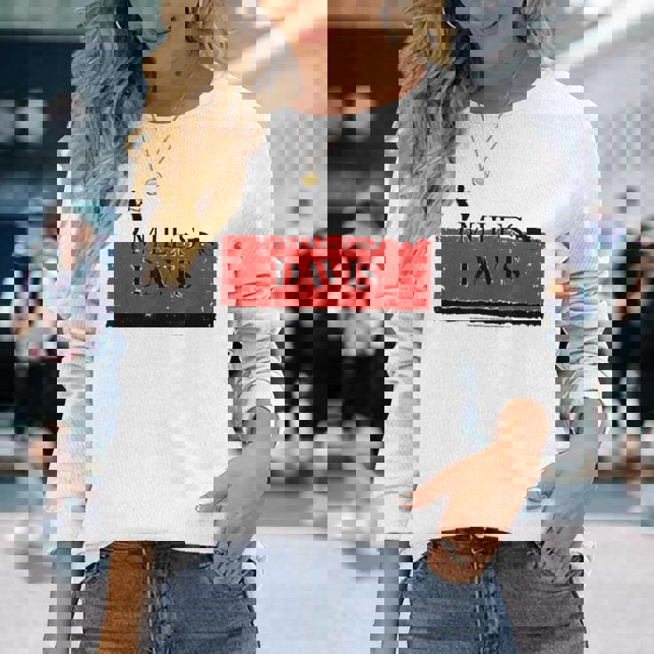 スペインのマイルス・デイビスのスケッチ 長袖Tシャツ 彼女への贈り物