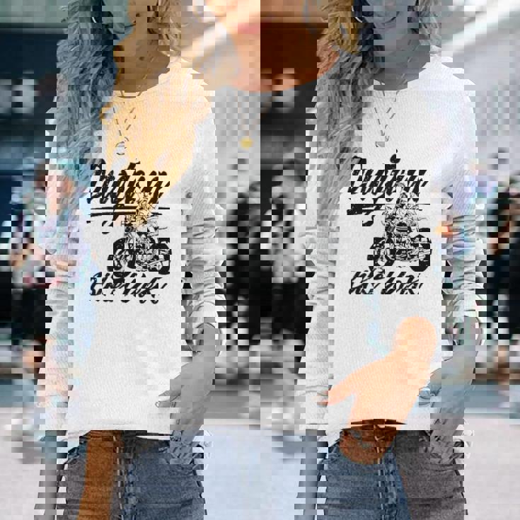 デイトナdaytona ビーチバイクウィーク レトロアンティーク調オートバイデザイン 長袖Tシャツ 彼女への贈り物