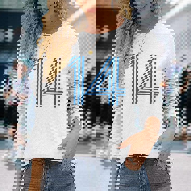 ナンバー14 シャツ レトロユニフォーム ヨーロッパスタイル バックプリントジャージ 長袖Tシャツ 彼女への贈り物