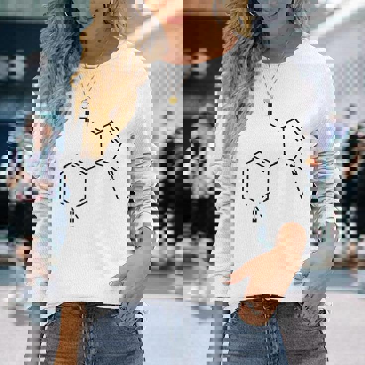 ニコチンの化学構造 長袖Tシャツ 彼女への贈り物