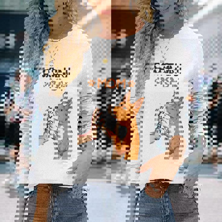 バセンジーママ犬愛好家 長袖Tシャツ 彼女への贈り物