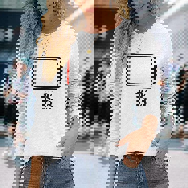 バッテリー1シャツ残り1バッテリーデッドシャツのバッテリー残量が少なくなりました。 長袖Tシャツ 彼女への贈り物
