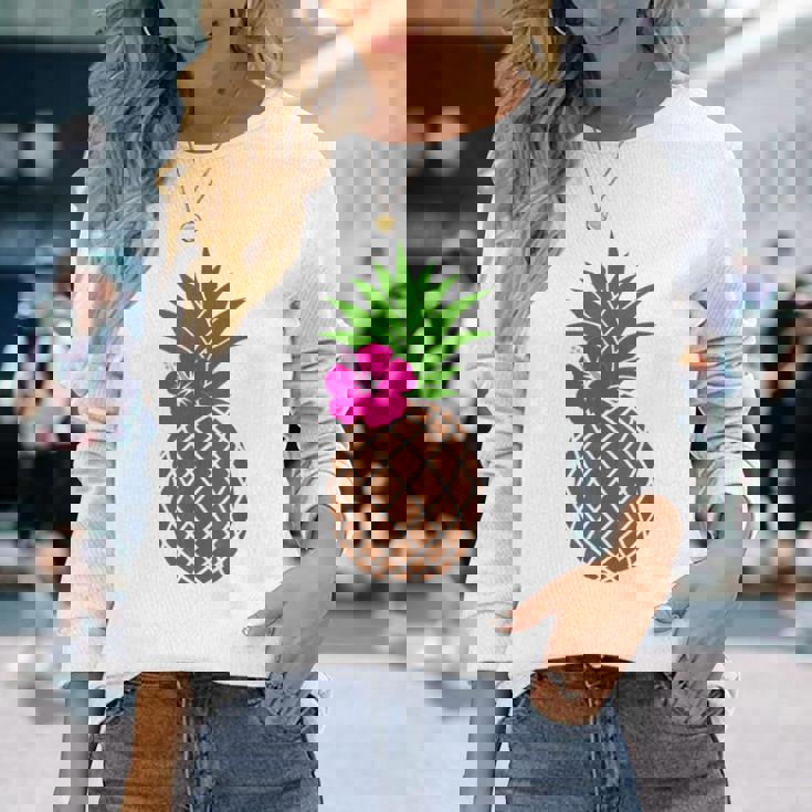 パイナップル コスチューム フルーツ コスチューム フルーツ ハワイ Pineapple 長袖Tシャツ 彼女への贈り物