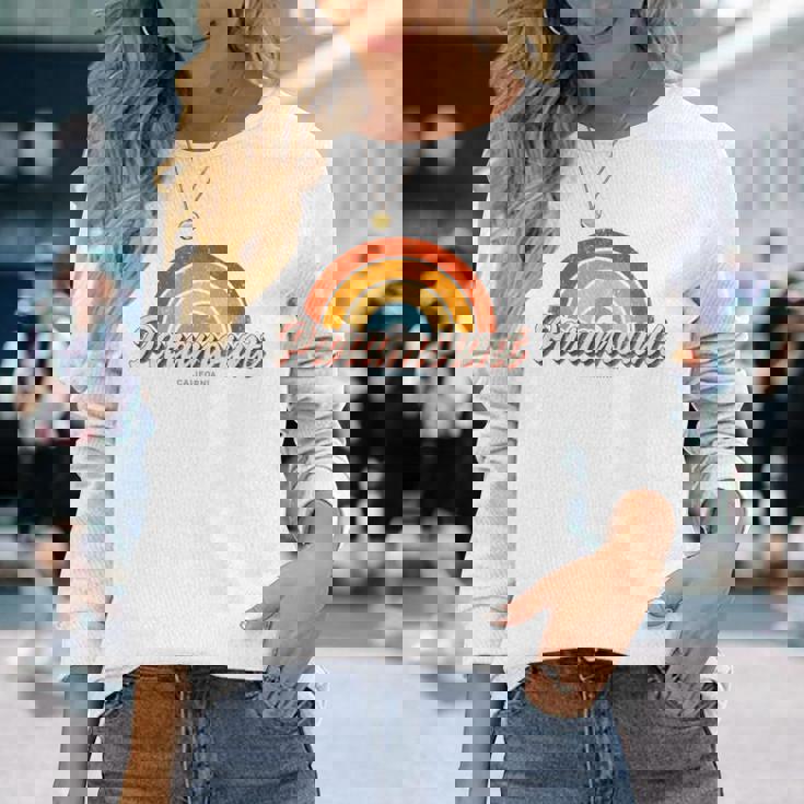 パラマウント カリフォルニア Ca ヴィンテージ レインボー レトロ 70年代 長袖Tシャツ 彼女への贈り物