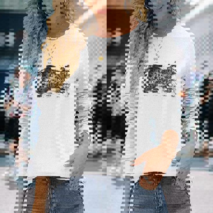 パームシベット アニマルプリント 長袖Tシャツ 彼女への贈り物