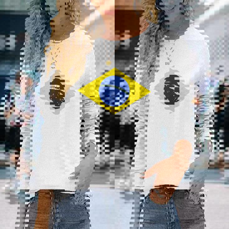 ブラジルの国旗ブラジル 長袖Tシャツ 彼女への贈り物