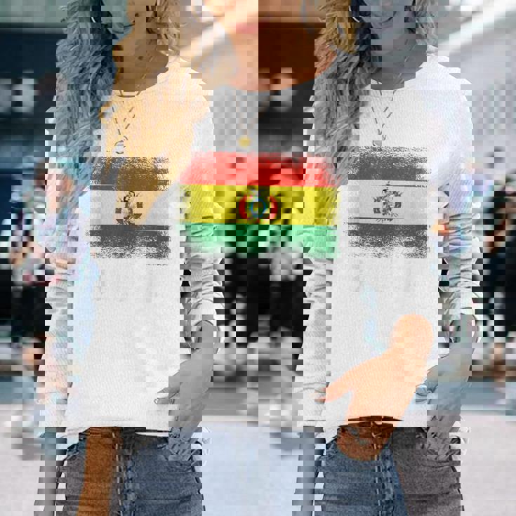 ボリビア国旗ボリビア 長袖Tシャツ 彼女への贈り物