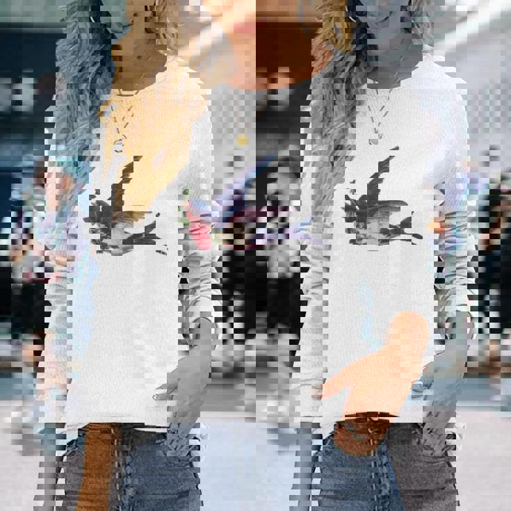 レトロ レディース ヴィンテージ メンズ ツバメ タトゥー デザイン 長袖Tシャツ 彼女への贈り物