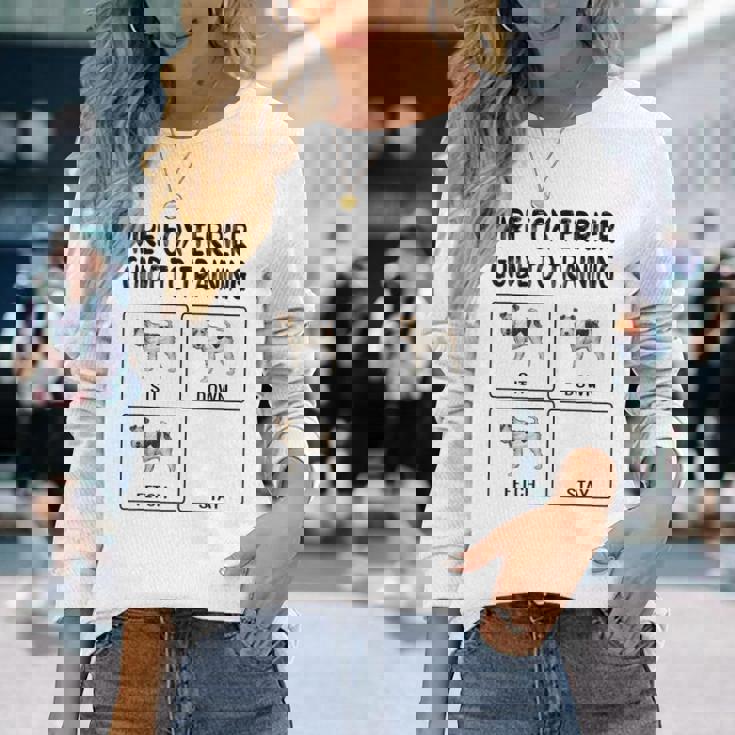 ワイヤーフォックステリアガイド 犬の服従を訓練する 長袖Tシャツ 彼女への贈り物