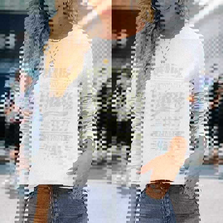 ヴィンテージ 1977 男性用 レトロ 面白い 1977 誕生日 長袖Tシャツ 彼女への贈り物