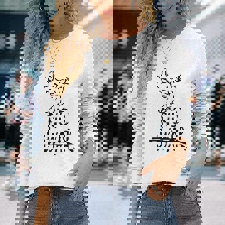 不戦の鳩 世界平和の象徴 ホープ・ハーモニー・フェスティバル No War Dove Of Wolrd Peace 長袖tシャツ 長袖Tシャツ 彼女への贈り物