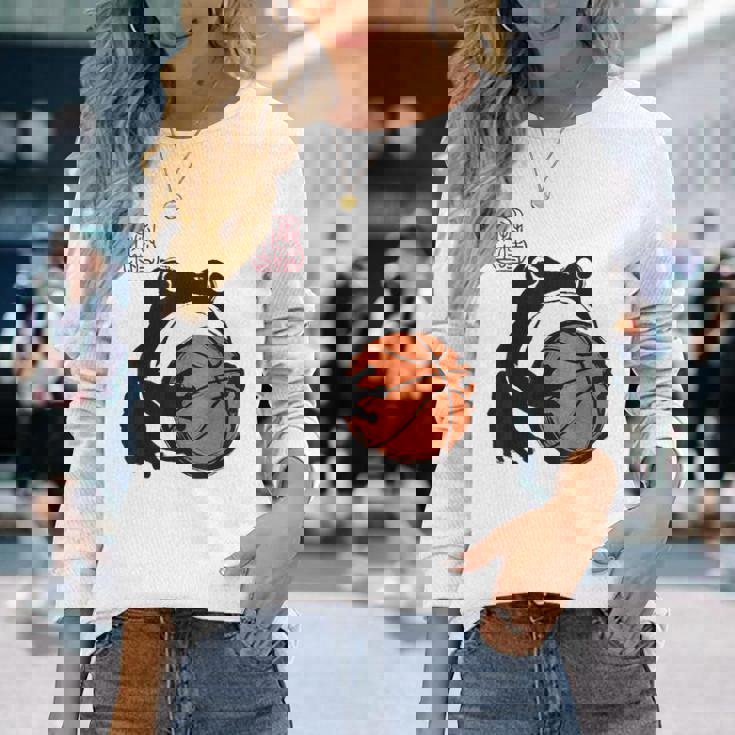 不機嫌そうなカエル 面白い バスケットボール アニメ 日本語 長袖Tシャツ 彼女への贈り物