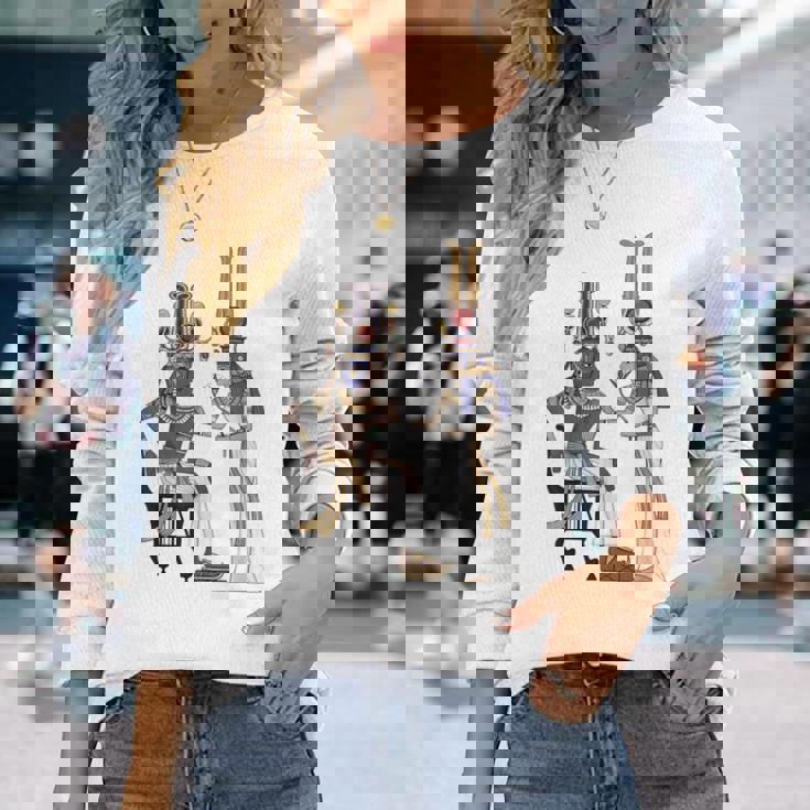 古代エジプトファラオ ツタンカーメン ツタンカーメン王 長袖Tシャツ 彼女への贈り物