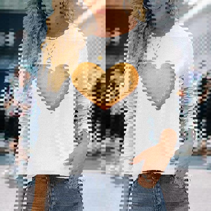 大きなハートのクッキー 長袖Tシャツ 彼女への贈り物