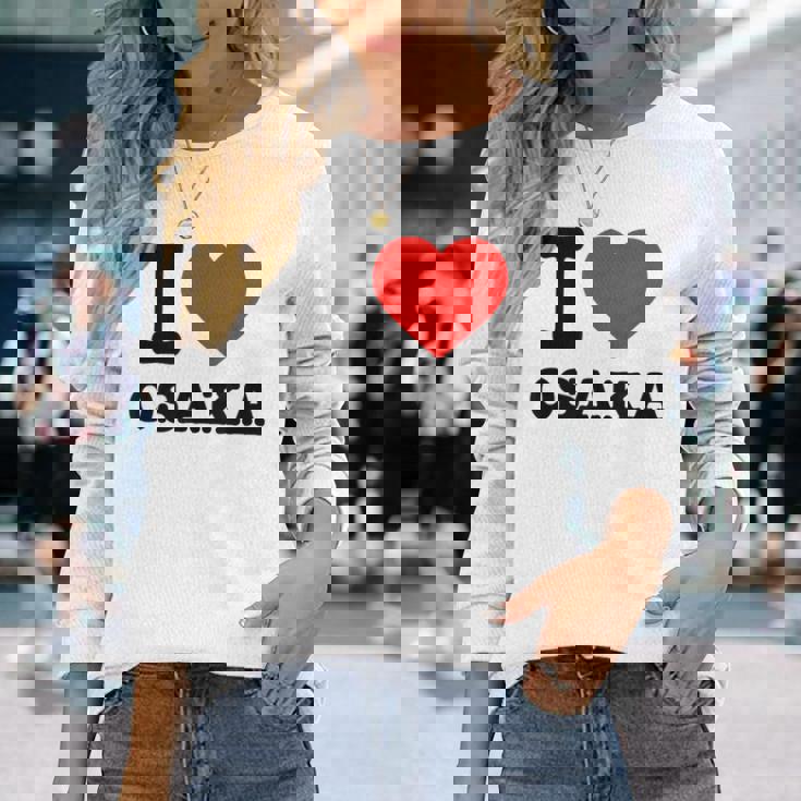 大阪大好き I Love Osaka 長袖Tシャツ 彼女への贈り物