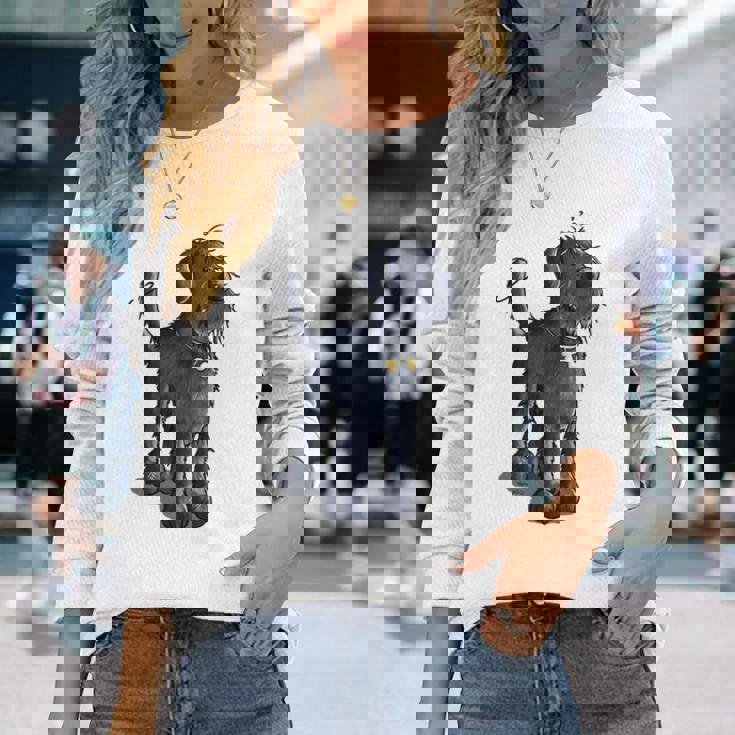 愉快なジャイアントシュナウザー Ichnauzer ギフト ドッグファン 長袖tシャツ 長袖Tシャツ 彼女への贈り物