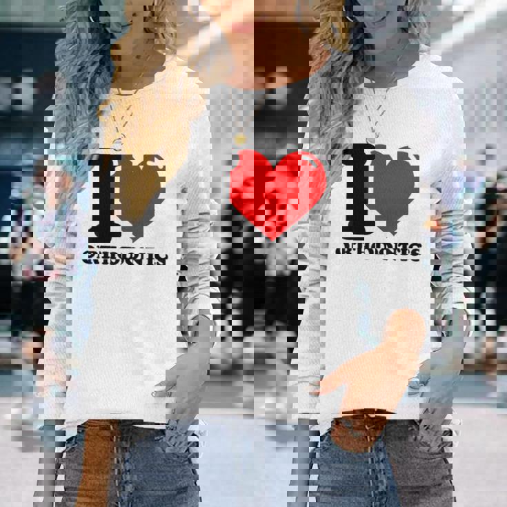 私は歯科矯正が大好きです 長袖Tシャツ 彼女への贈り物