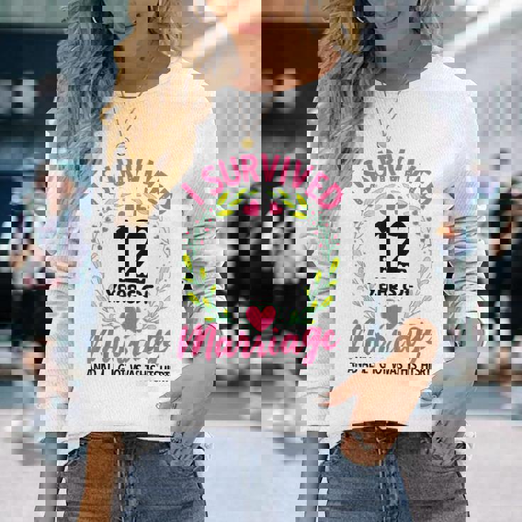 結婚12年 結婚12周年 長袖Tシャツ 彼女への贈り物