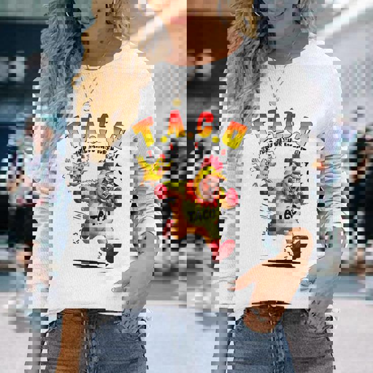 面白いトランプタコジョークアンチトランプ抗議tシャツ 長袖Tシャツ 彼女への贈り物