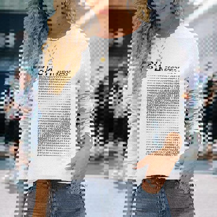 （背中側 バックプリント）314 円周率 パイ《数学》【変なデザイン屋さん】理数系 数字 面白い 長袖tシャツ 長袖Tシャツ 彼女への贈り物