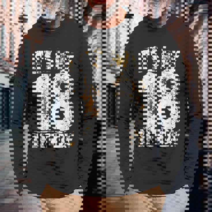 18歳の誕生日 It's My 18歳の誕生日 18歳の誕生日 長袖Tシャツ 高齢者への贈り物